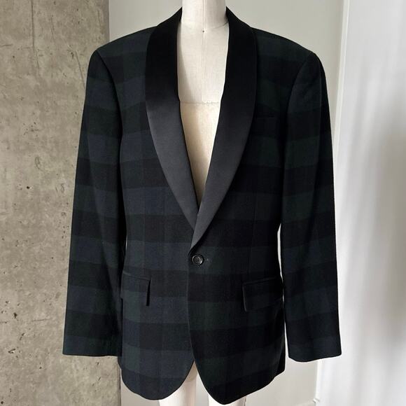 Jcrew Ludlow Slim-fit Black Watch Tartan Tuxedo Jacket SZ 38 - Picture 1 of 9